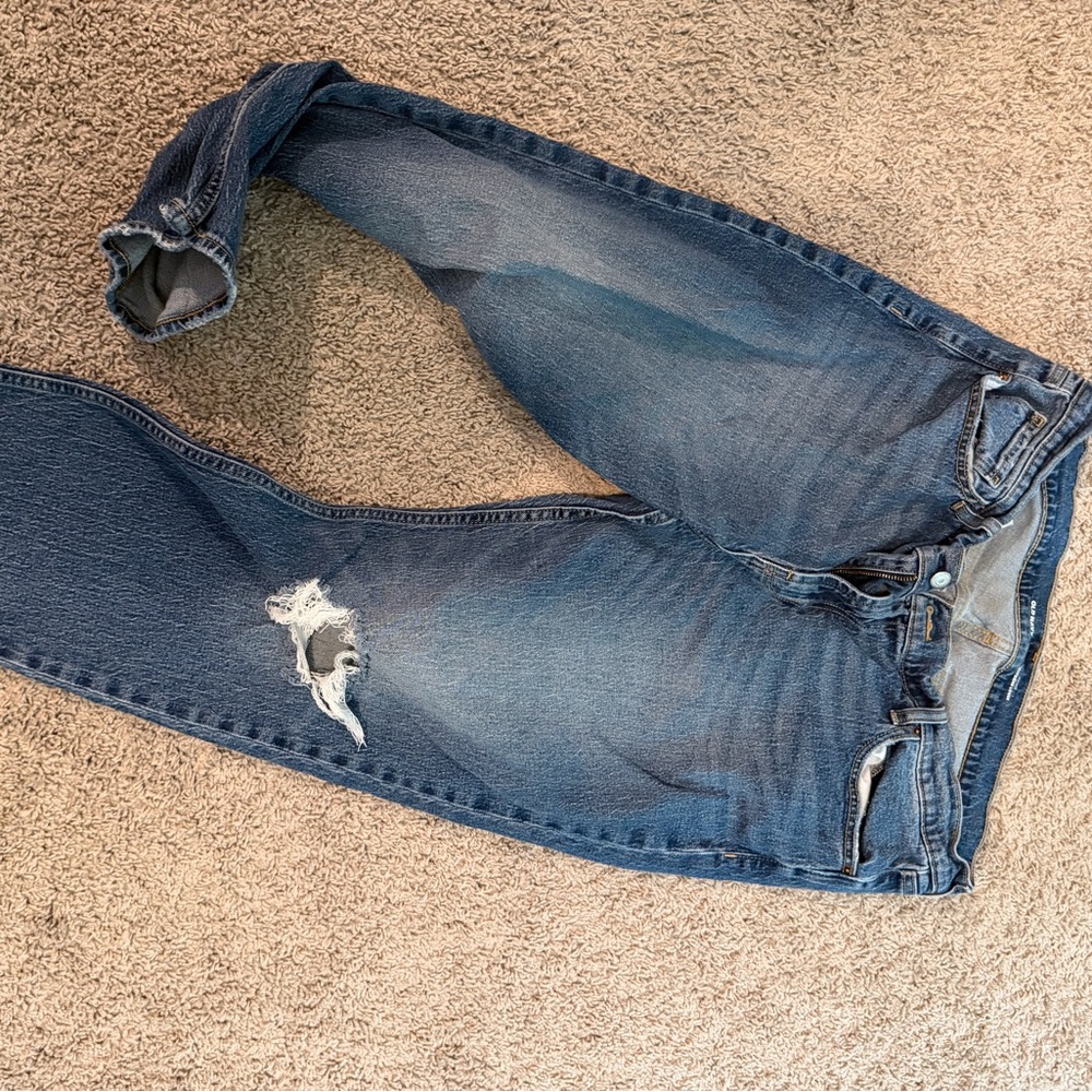 Old Navy Blue Distressed Boyfriend Jeans